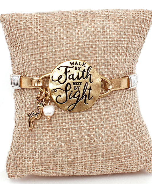 Message Bracelet - WALK BY FAITH NOT BY SIGHT