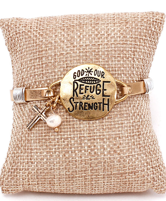 Message Bracelet - GOD IS OUR REFUGE & STRENGTH