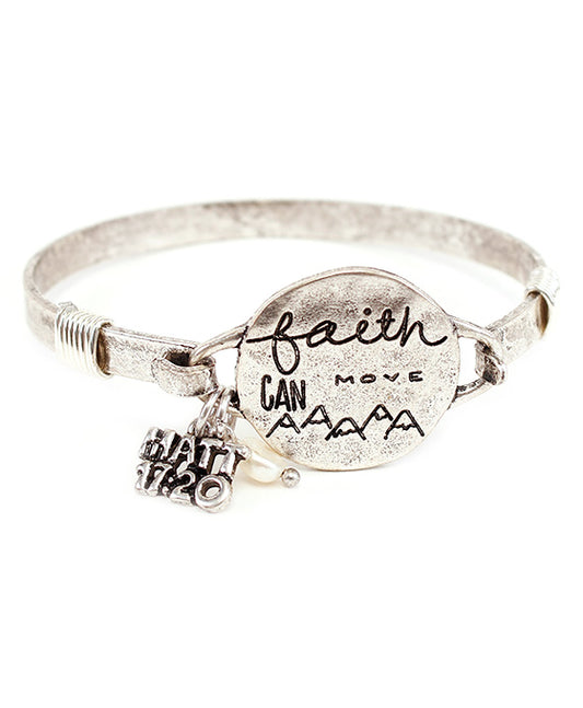 FAITH CAN MOVE Wire Bracelet