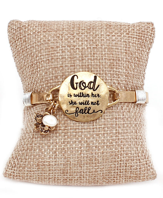 Message Bracelet - GOD IS WITHIN HER