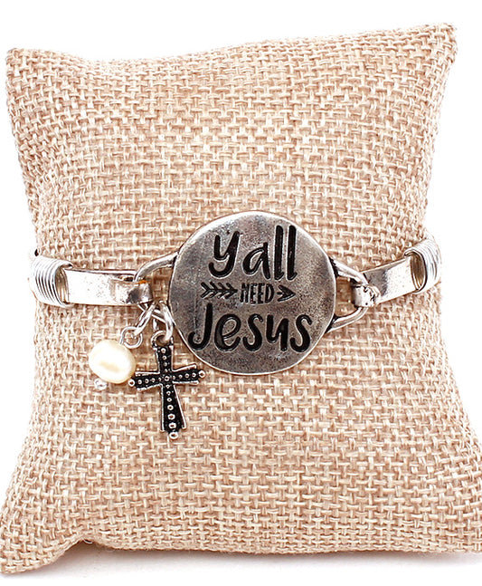 Y'ALL NEED JESUS Wire Bracelet