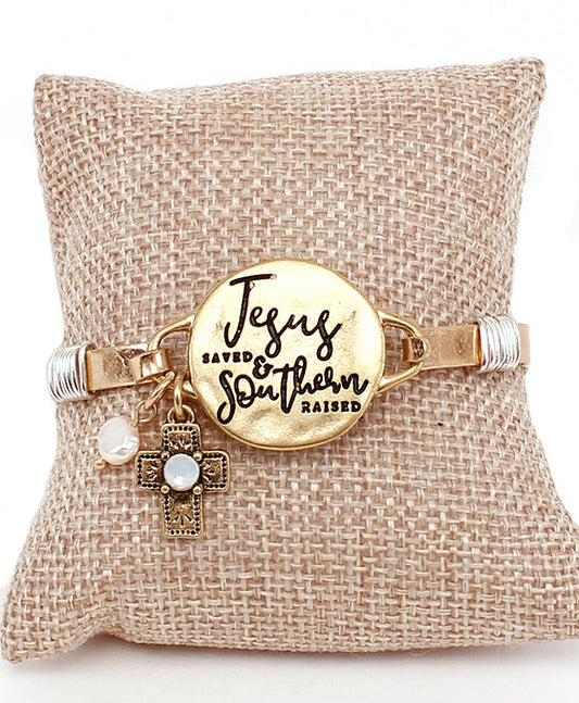 Message Bracelet - JESUS SAVED & SOUTHERN RAISED