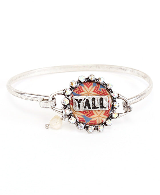 Y'ALL Floral Wire Bracelet