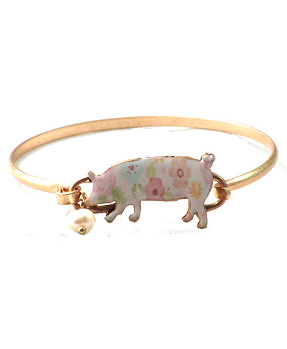 Pig Floral Wire Bracelet