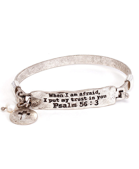 WHEN I AM AFRAID Bar Wire Bracelet