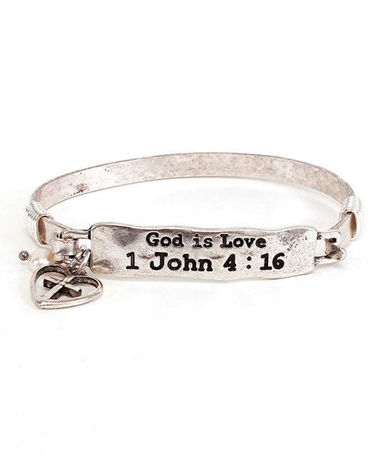 GOD IS LOVE Bar Wire Bracelet