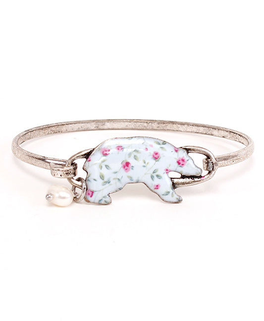 Bear Floral Wire Bracelet