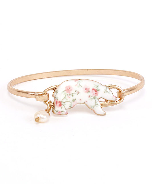 Bear Floral Wire Bracelet