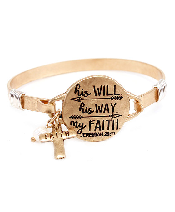 HIS WILL. HIS WAY. MY FAITH Wire Bracelet