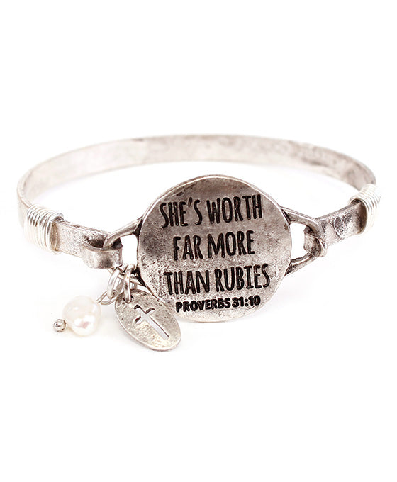 SHE'S WORTH FAR MORE Wire Bracelet