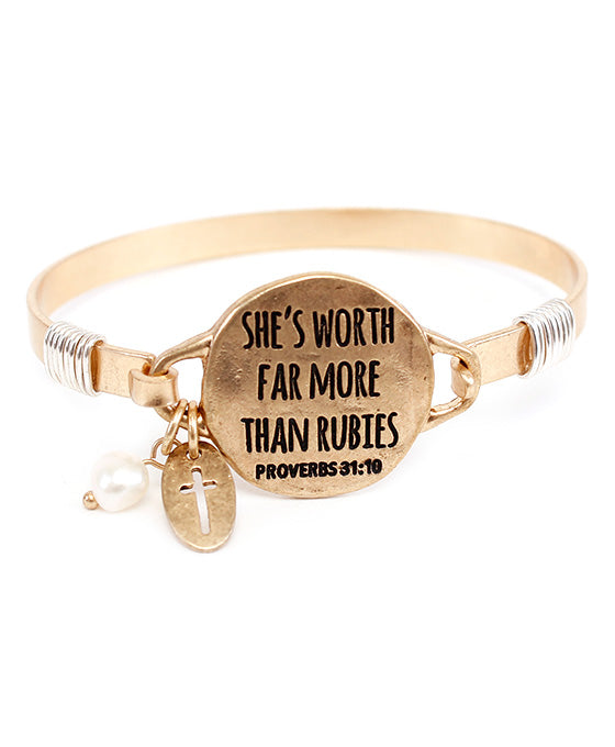 SHE'S WORTH FAR MORE Wire Bracelet