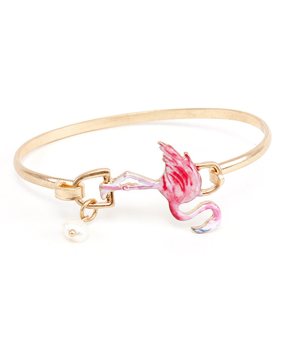 Flamingo Print Wire Bracelet