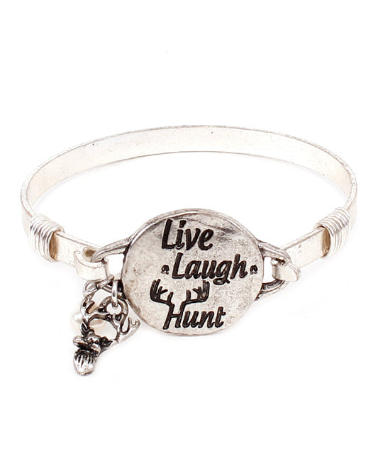 LIVE LAUGH HUNT Wire Bracelet