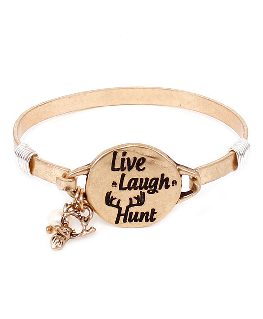 LIVE LAUGH HUNT Wire Bracelet