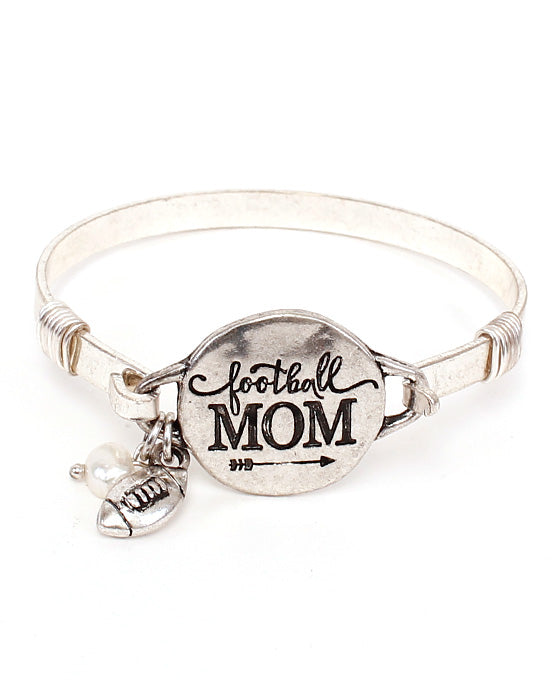 FOOTBALL MOM Wire Bracelet