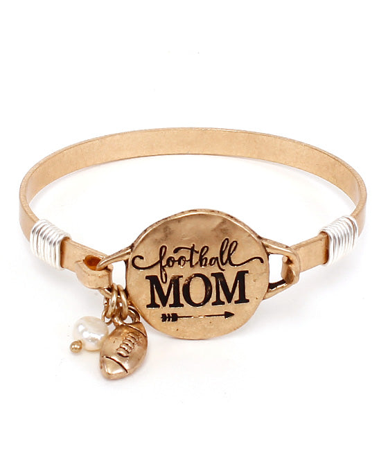 FOOTBALL MOM Wire Bracelet