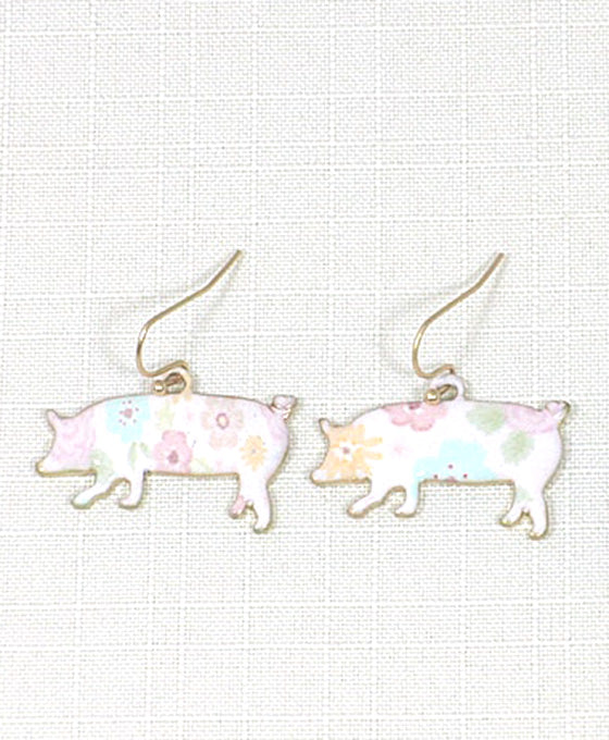 Pig Floral Earring