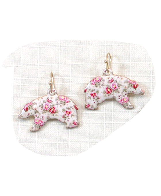 Floral Bear Earring