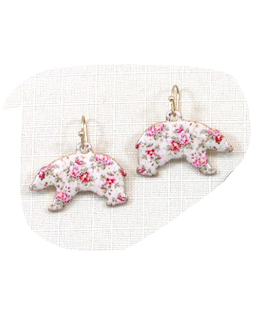 Floral Bear Earring