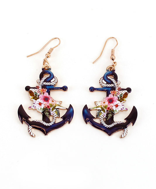 Anchor Print Earring