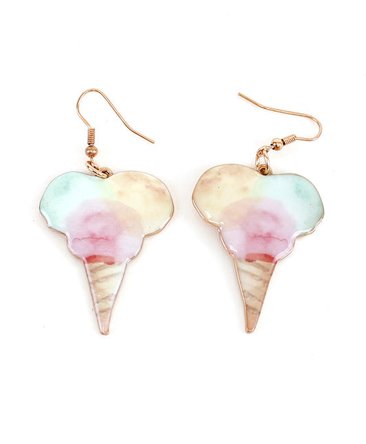 Ice Cream Cone Print Earring