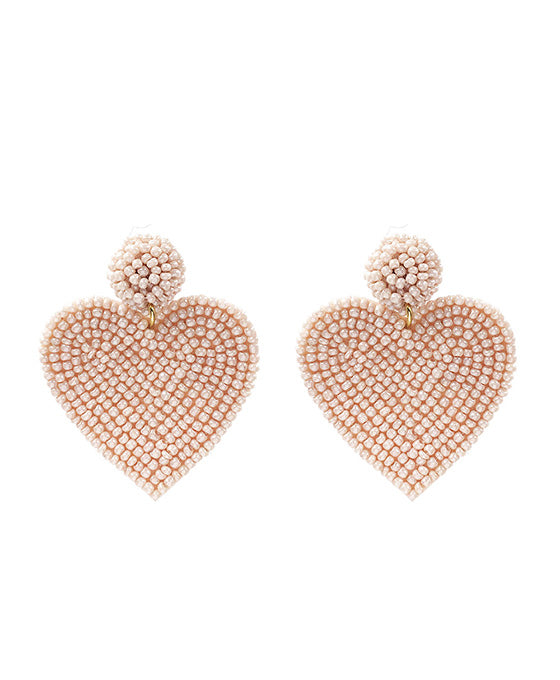 Seed Bead Heart Earring