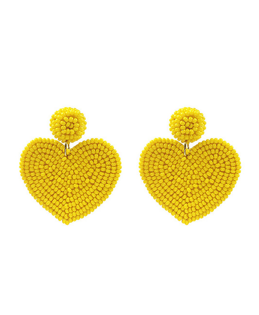 Seed Bead Heart Earring