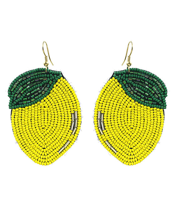 Seed Bead Lemon Earring