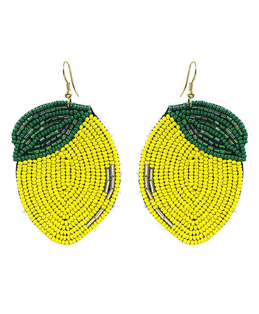 Seed Bead Lemon Earring