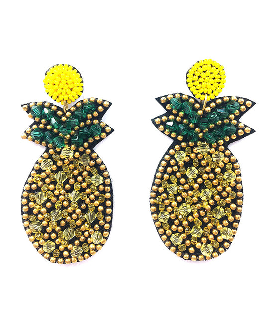 Seed Bead w/ Glass Pineapple Earring