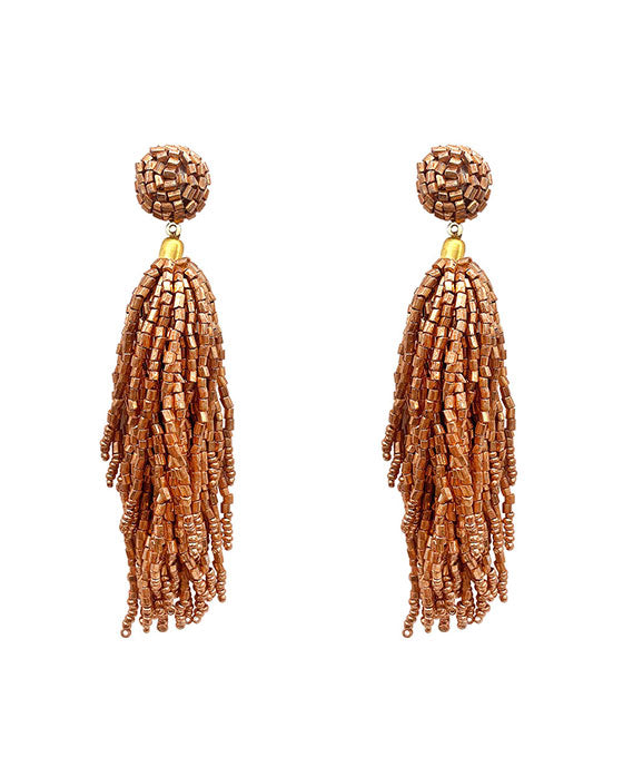 Seed Beaded Tassel Earring