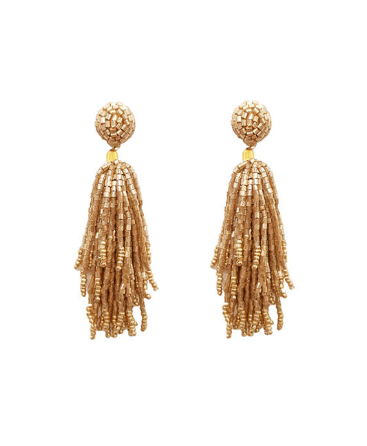 Seed Beaded Tassel Earring