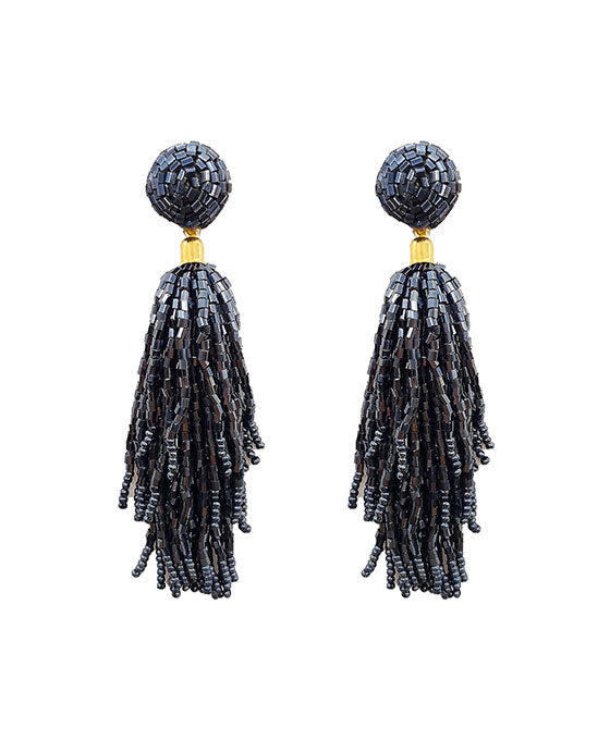 Seed Beaded Tassel Earring