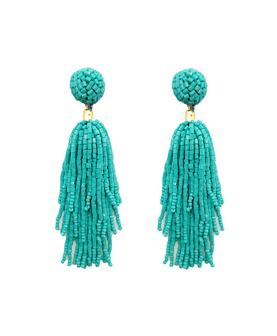 Seed Beaded Tassel Earring