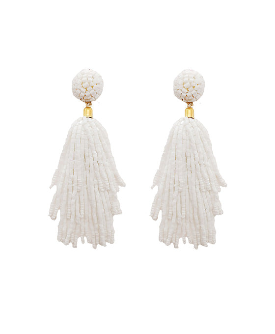 Seed Beaded Tassel Earring