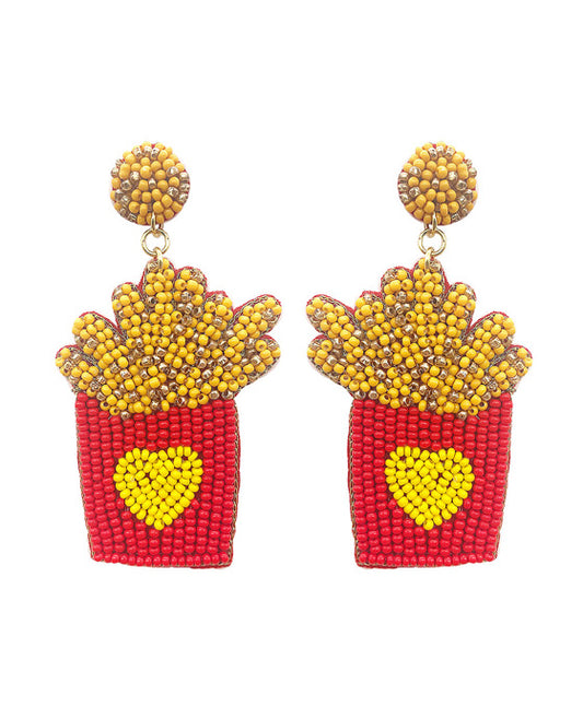 Potato Chip Seed Bead Earring