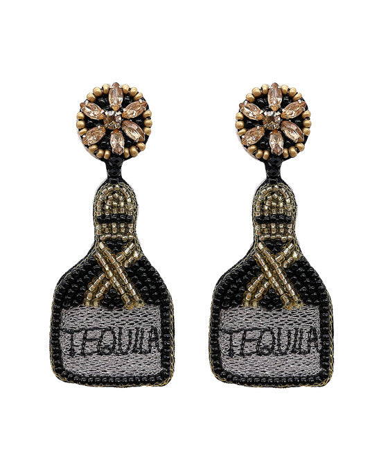 Liquor Bottle Seed Bead Earring