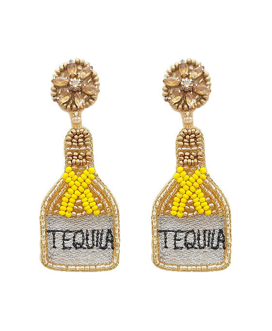 Liquor Bottle Seed Bead Earring