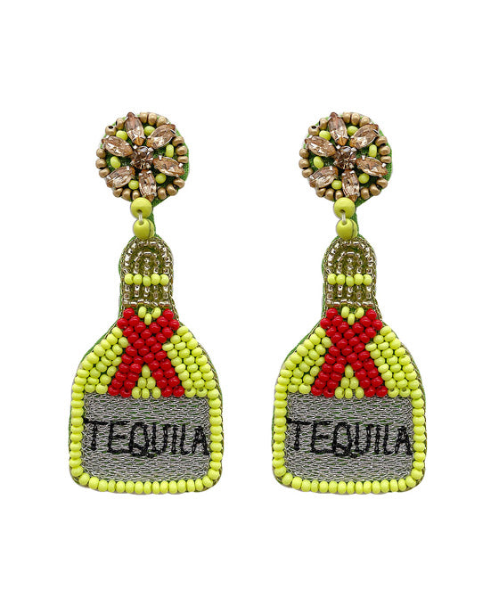 Liquor Bottle Seed Bead Earring