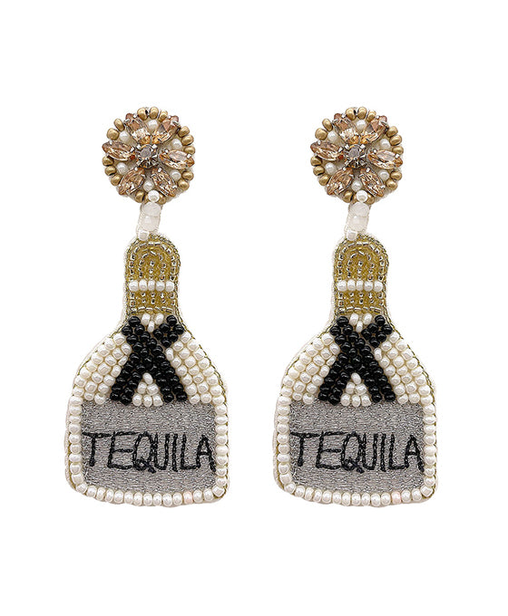 Liquor Bottle Seed Bead Earring