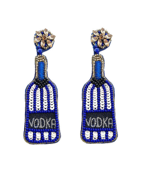 Liquor Bottle Seed Beaded Earring