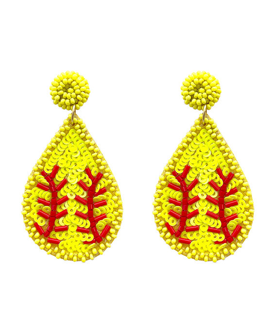 Sport Ball Seed Bead Post Earring