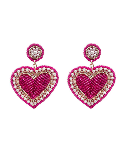 Heart Beaded Earring