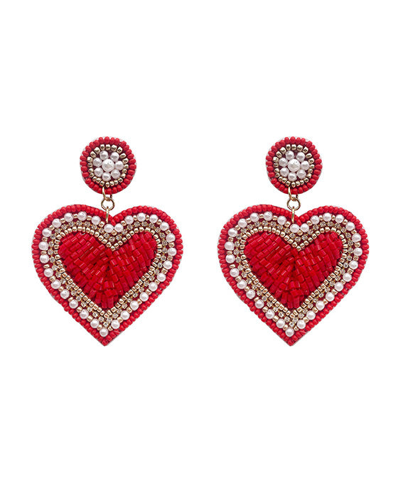 Heart Beaded Earring