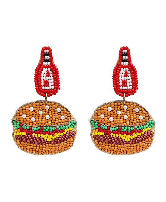 Burger Seed Beaded Earring