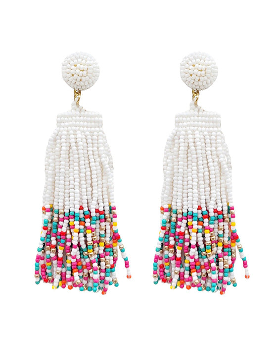 Beaded Tassel Fringe Earring