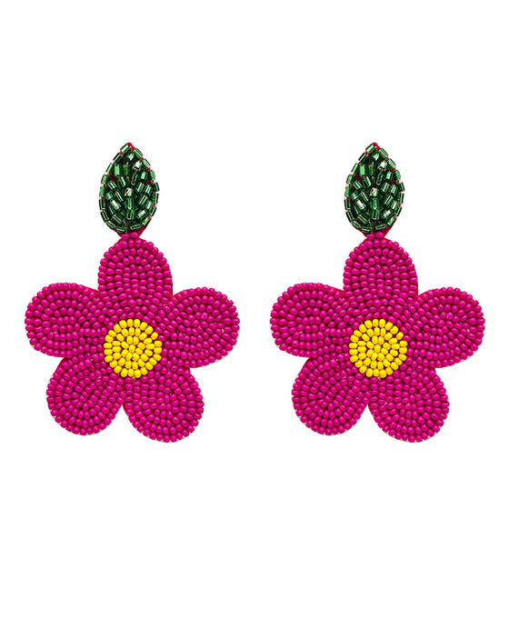 Flower Seed Bead Earring