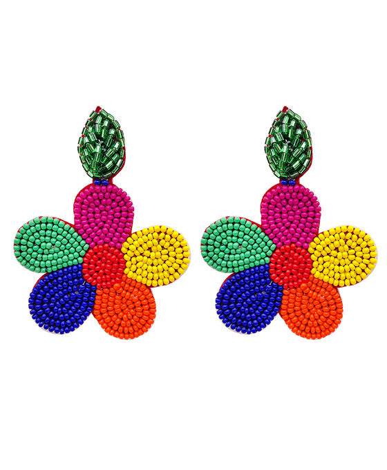 Flower Seed Bead Earring