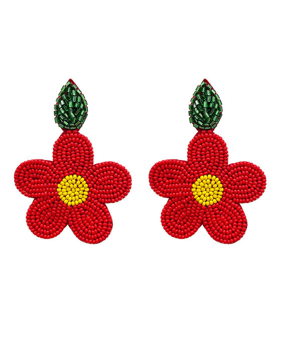 Flower Seed Bead Earring