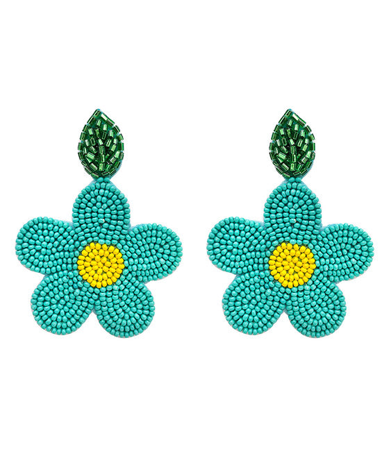 Flower Seed Bead Earring